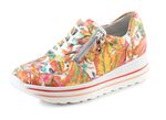 Waldl&auml;ufer sneakers van gecoat textiel met bloemenprint WIT-BONTE