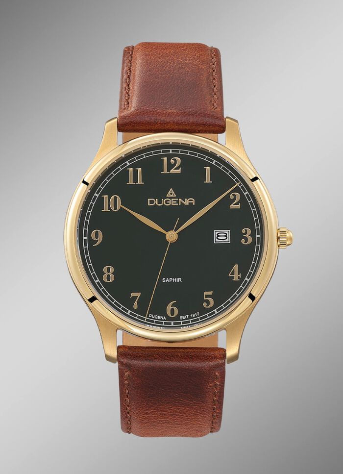 Dugena quartz herenhorloge met roestvrijstalen kast 