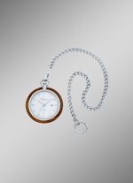 Zakhorloge met walnoot en roestvaststalen kast 