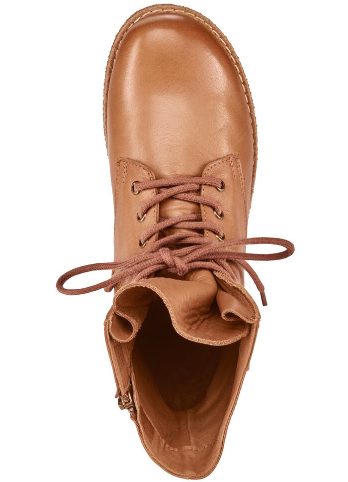 Andrea Conti veterlaarzen van zacht nappaleer COGNAC