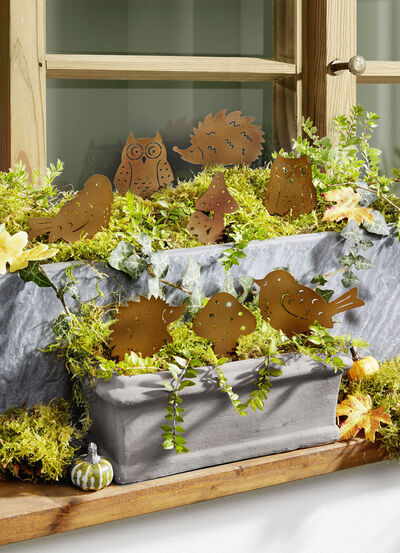 Decoratieve pluggen van geroest metaal, set van 8 