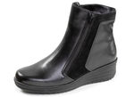 ELENA EDEN, gevoerde dames enkellaarsjes, winterschoenen, breedte H, met lamsvacht ZWART