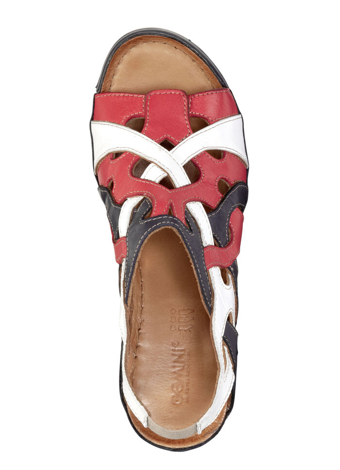 Gemini sandalen van rundnappaleer BLAUW-WIT-ROOD