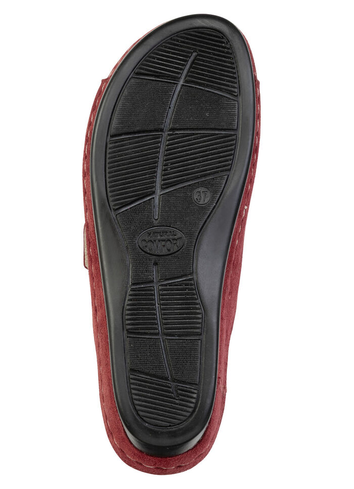 Lichtgewicht damesmuiltjes, breedte G, met klittenbandsluiting BORDEAUX