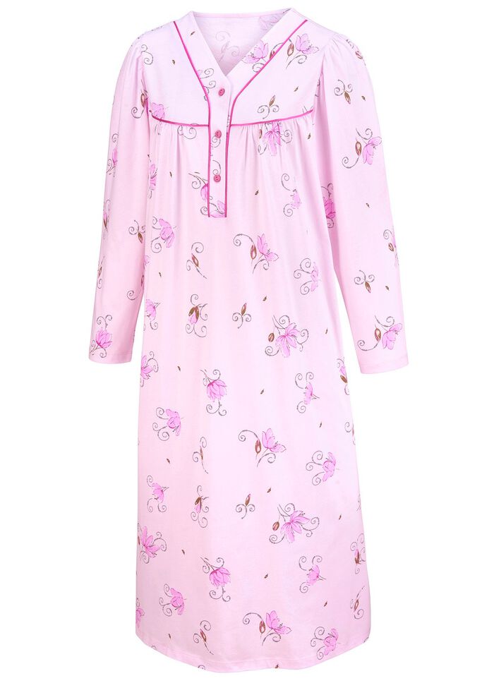 Twee-pack nachtjaponnen, lange mouwen met knoopsluiting 