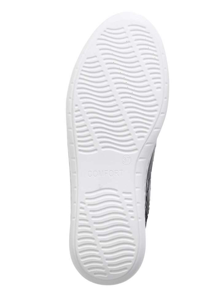 ELENA EDEN sneakers gemaakt van lakleer met elegante metalen sieraden ZWART