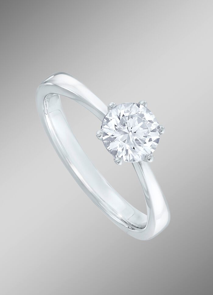 Fantastische solitair-damesring met briljant 