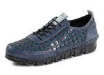 Gemini veterschoen van geperforeerd nappaleer BLAUW