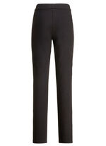 Broek in trendy materiaalmix ZWART