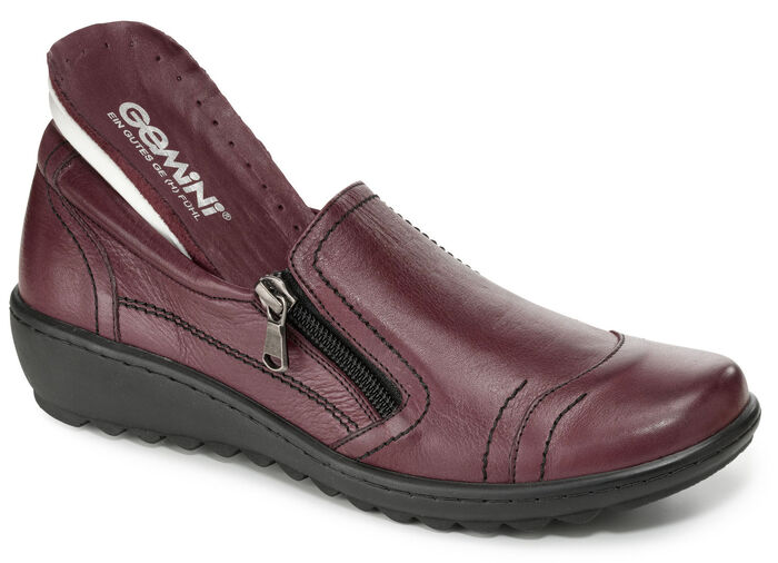 Gemini pantoffels van zacht rundnappaleer BORDEAUX
