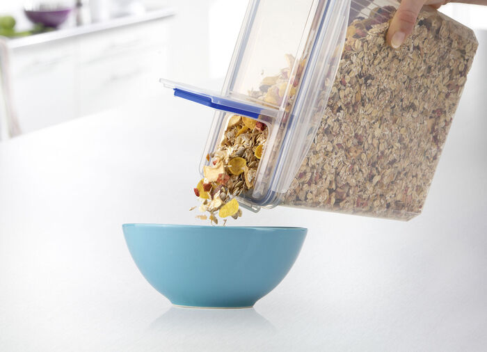 Set voor voedselbewaarbakken met praktisch schenkmechanisme, 4-delig 