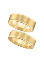 Brede, stevige trouwring, glanzend/mat 