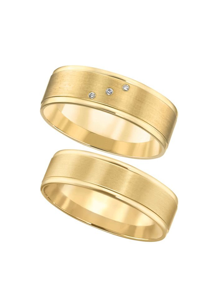 Brede, stevige trouwring, glanzend/mat 