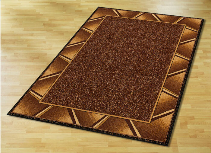 Vloerkleden en tapijten met stijlvolle randen BRUIN
