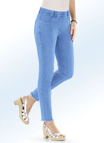Magic jeans met trendy franjes aan de zoom AZUURBLAUW