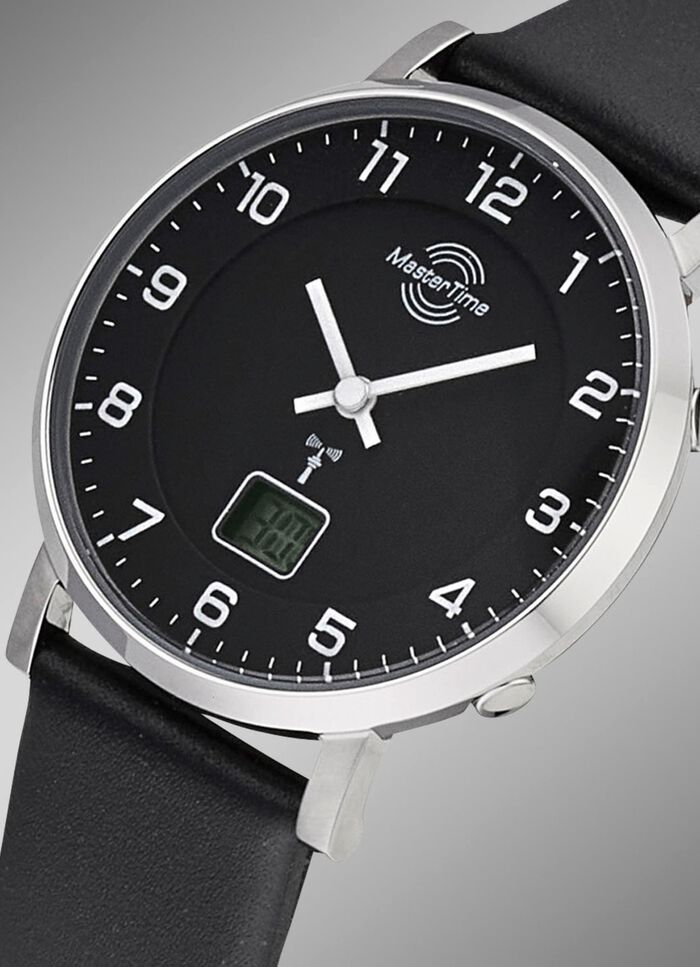 Radiogestuurd dameshorloge met leren band 