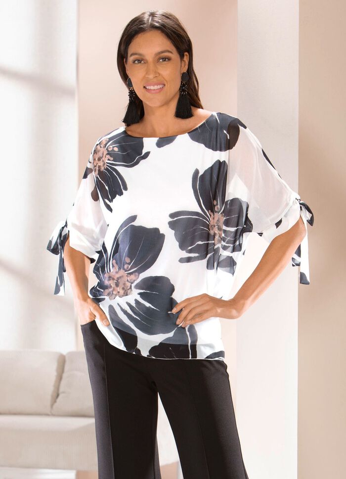 Dubbellaags overhemd met chiffon overlay 