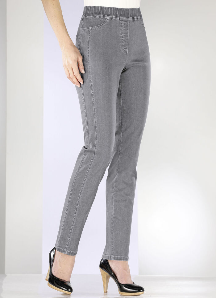 Jeans met comfortabel aansluitend model GRIJS