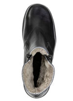 ELENA EDEN, gevoerde dames enkellaarsjes, winterschoenen, breedte H, met lamsvacht ZWART