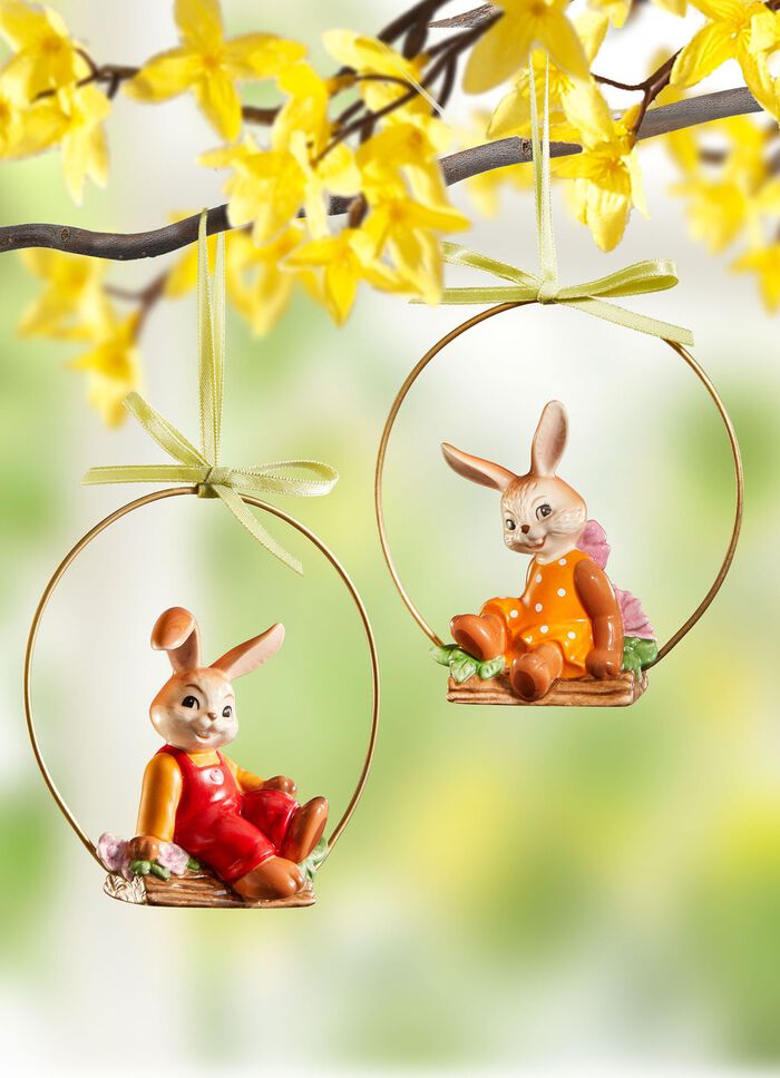 Konijnen in een metalen hoepel 