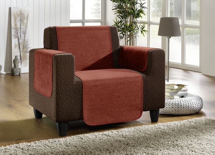 Vuilafstotende fauteuil-, bank- en armleuningbeschermer van chenille TERRA