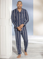Pyjama met knoopsluiting en ruitmotief 