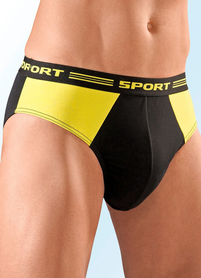 Set van vier slips, effen, met inzetstukken 