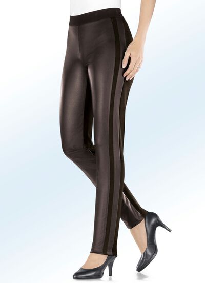 Broek met gestreepte inzetstukken 