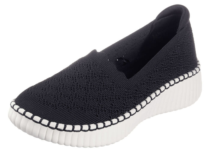 SKECHERS pantoffel van rekbaar breimateriaal ZWART