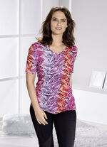 Shirt met felgekleurde inkjetprint 