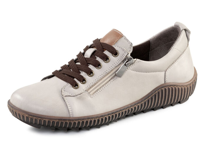 ELENA EDEN veterschoen met ritssluiting aan de zijkant KIEZELSTEEN