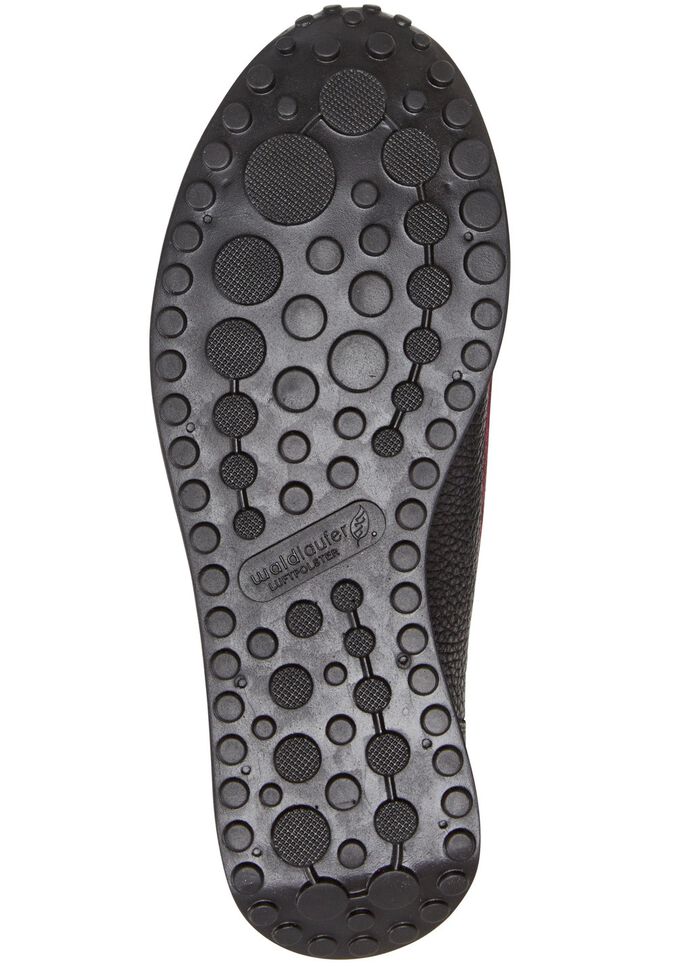 Waldl&auml;ufer mocassinpantoffels van elegant, zacht hertennappaleer ZWART-MEERK