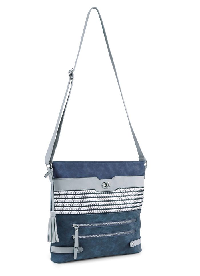 Tas met deels glinsterende gevlochten details JEANS