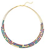 3-rijige ketting met echt kleurrijk hematiet 