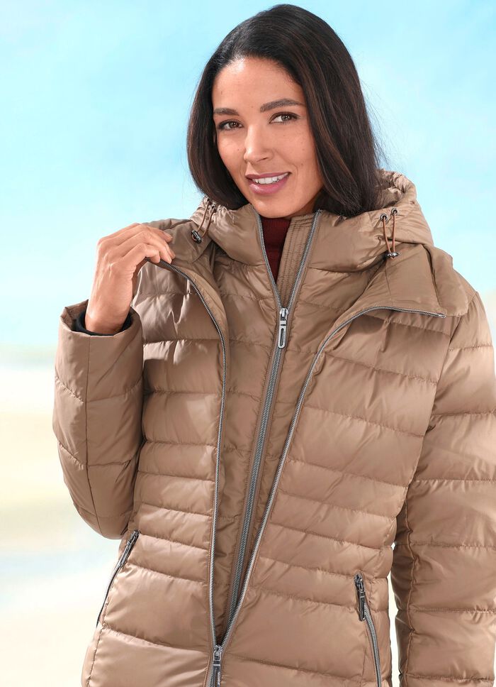 Korte donsjas met ritssluiting 