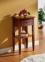 Deels massieve bijzettafel met lade en plank 