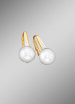 Oorbellen met briljanten en zoetwaterparels 