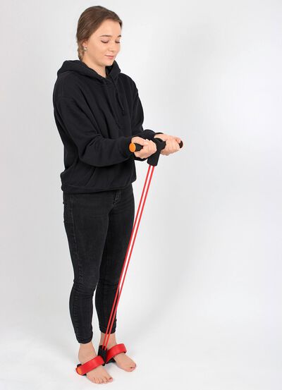 Gymnastiektrainer, zowel zittend als staand te gebruiken 