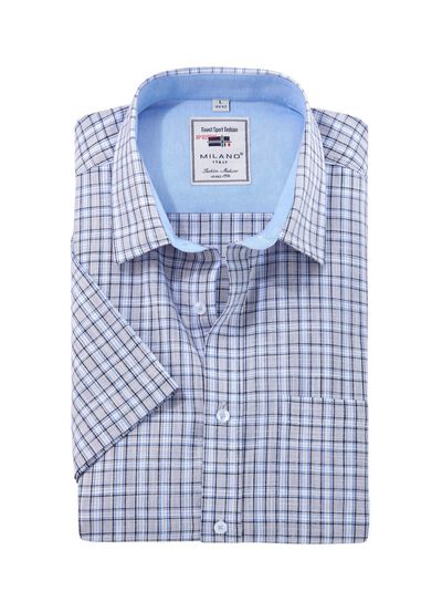 Geruit "Milano Italy" shirt in 4 kleuren 