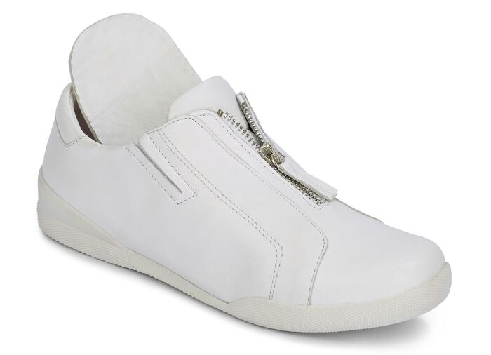 Andrea Conti pantoffels met praktische ritssluiting WIT