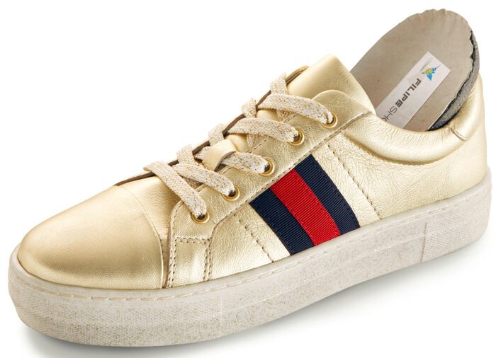 Sneakers van gemetalliseerd nappaleer GOUD