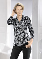 Poloshirt met bies in 2 kleuren ZWART-WIT