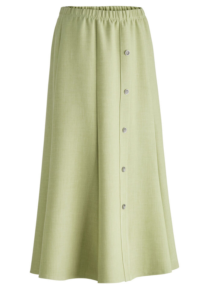 Rok met decoratieve knoopsluiting GROEN GEMÊLEERD
