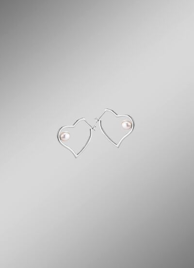 Oorringen met hartje zilver 925/- 