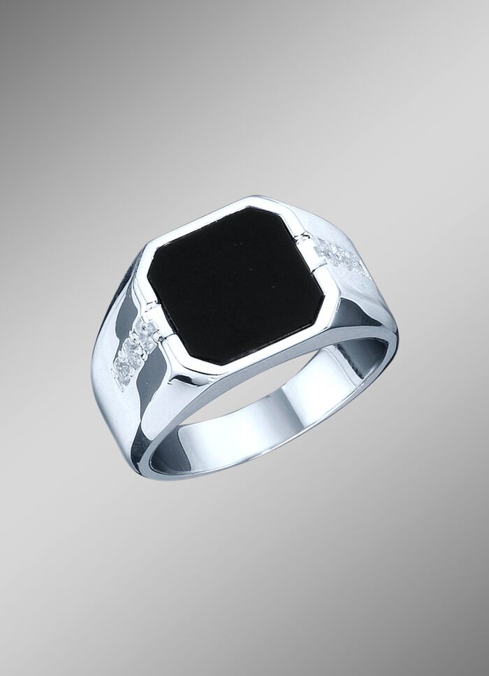 Klassieke herenring met onyx 