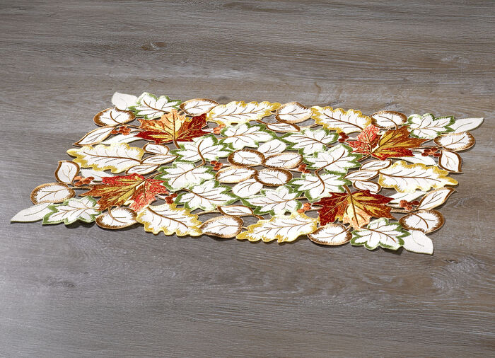 Tafel- en kamerdecoratie met herfstachtige bladermotieven CHAMPAGNE