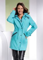 Lange functionele jas met afneembare capuchon 