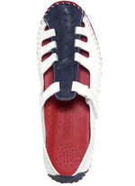 Gemini, klassieke damespantoffels, breedte G, met uitneembaar voetbed WIT-MARINE-ROOD