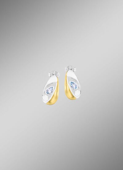 Chique oorbellen met blauwe topaas 