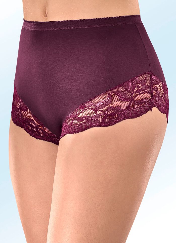 Set van vier slips met elastisch kant 